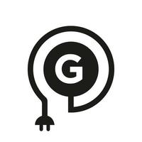 buchstabe g elektrisches logo vektor
