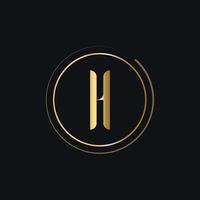 Anfangsbuchstabe h Logo mit goldfarbenem Luxuskonzept vektor