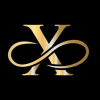 schönheitsbuchstabe x logo design kreative moderne typografie vektorvorlage vektor