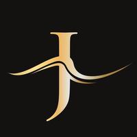 Buchstabe j Logo-Design-Vorlage Luxus und elegantes Design vektor