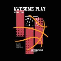 basketboll vektor illustration och typografi, perfekt för t-shirts, hoodies, grafik etc.