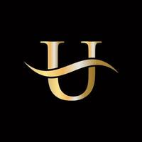 buchstabe u logo goldenes luxuriöses symbol monogramm design vektor