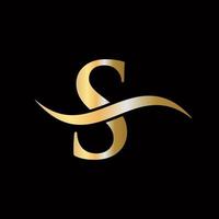 buchstabe s logo goldenes luxuriöses symbol monogramm design vektor