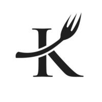 Buchstabe k Restaurant-Logo-Schild-Design vektor