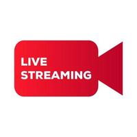 Live-Stream-Symbol, Symbol mit Wiedergabetaste. Emblem für Rundfunk, Online-TV, Sport, Nachrichten und Radio-Streaming-Vektor vektor