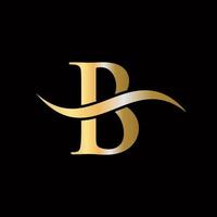 buchstabe b logo goldenes luxuriöses symbol monogramm design vektor