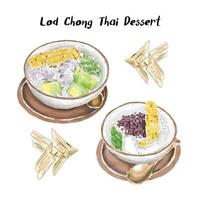 Lod Chong thailändisches Dessert in Kokosmilch vektor