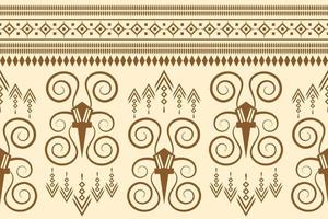 geometrischer stil des ethnischen stoffmusters. Sarong aztekisches ethnisches orientalisches Muster traditioneller orangefarbener Hintergrund. abstrakt, vektor, illustration. Verwendung für Textur, Kleidung, Verpackung, Dekoration, Teppich. vektor