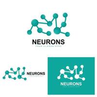 Neuronenlogo, Moleküllogodesign, Vektor und Vorlagenillustration