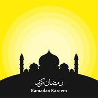 ramadan kareem grußhintergrunddesign mit moscheenillustration vektor