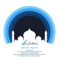 ramadan kareem grußhintergrunddesign mit moscheenillustration vektor