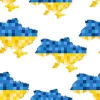 Karte Land Ukraine Vektor Farbe nahtlose Abbildung. Mosaik oder Puzzle-Collage. Flagge.