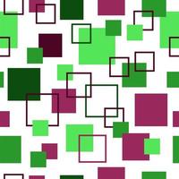 grön och violett kvadrater sömlös mönster. omslag papper, skriva ut, textil, tyg. abstrakt bakgrund. vektor