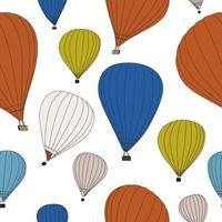 nahtloses muster der luftballons. orange, grün, blau, gelb, grau, weiße Farben. vektor