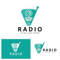 Kaffee-Radio-Logo, Podcast-Radio-Design, Kaffee-Symbol, Kaffee-Café-Logo-Produktmarkenvektor vektor