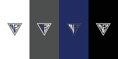 nz-Logo-Buchstaben-Monogramm mit Designvorlage in Dreiecksform vektor