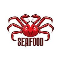 Fischrestaurant, Geschäft oder Marktsymbol mit Krabben vektor