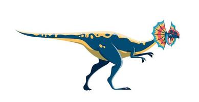 cartoon dilophosaurus dinosaurier süßer charakter vektor
