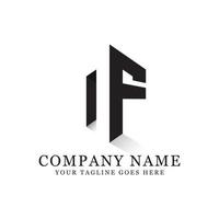 nf Negativraum-Logo-Designs, kreative Logo-Inspiration vektor