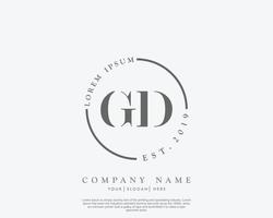 ursprüngliches gd feminines logo schönheitsmonogramm und elegantes logodesign, handschriftlogo der ersten unterschrift, hochzeit, mode, blumen und botanik mit kreativer vorlage vektor