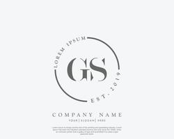 Initial gs feminines Logo Schönheitsmonogramm und elegantes Logo-Design, Handschrift-Logo der Erstunterschrift, Hochzeit, Mode, Blumen und Pflanzen mit kreativer Vorlage vektor