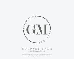 första gm feminin logotyp skönhet monogram och elegant logotyp design, handstil logotyp av första signatur, bröllop, mode, blommig och botanisk med kreativ mall vektor