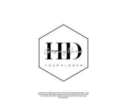 initiales hd feminines logo schönheitsmonogramm und elegantes logodesign, handschriftlogo der ersten unterschrift, hochzeit, mode, blumen und botanik mit kreativer vorlage vektor