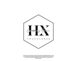 första hx feminin logotyp skönhet monogram och elegant logotyp design, handstil logotyp av första signatur, bröllop, mode, blommig och botanisk med kreativ mall vektor