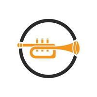 Musikinstrument einfache Ikone Trompete für Jazzmusik vektor