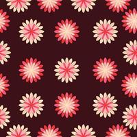 sömlös mönster med blommor i de stil av en hippie på en brun bakgrund. vektor