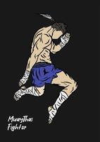 Illustration des Muaythai-Kämpfers vektor