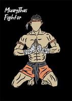 illustration av muaythai kämpe vektor