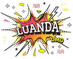 Luanda-Comic-Text im Pop-Art-Stil isoliert auf weißem Hintergrund. vektor