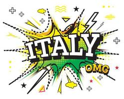 Italien komisk text i pop- konst stil isolerat på vit bakgrund. vektor
