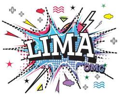 Lima Comic-Text im Pop-Art-Stil isoliert auf weißem Hintergrund. vektor