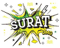 Surat-Comic-Text im Pop-Art-Stil isoliert auf weißem Hintergrund. vektor