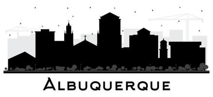 albuquerque new mexico city skyline silhouette mit schwarzen gebäuden isoliert auf weiß. vektor