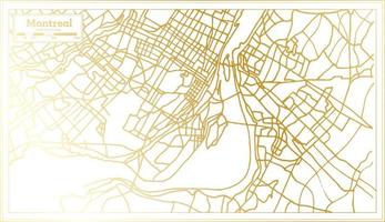montreal kanada stad Karta i retro stil i gyllene Färg. översikt Karta. vektor