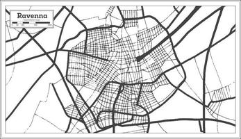 ravenna Italien stad Karta i svart och vit Färg i retro stil. översikt Karta. vektor