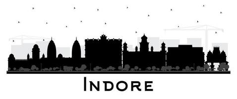 indore indien city skyline silhouette mit schwarzen gebäuden isoliert auf weiß. vektor