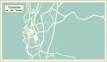 livorno italien stadtplan im retro-stil. Übersichtskarte. vektor