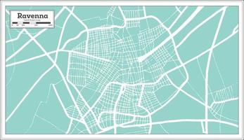Ravenna Italien Stadtplan im Retro-Stil. Übersichtskarte. vektor