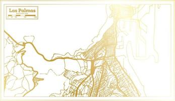Las Palmas Spanien Stadtplan im Retro-Stil in goldener Farbe. Übersichtskarte. vektor