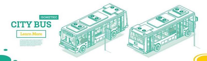 Stadtbus. isometrisches skizzenkonzept. Vektor-Illustration. vektor