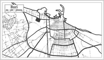 bari italien stadtplan in schwarz-weißer farbe im retro-stil. Übersichtskarte. vektor