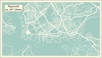 plymouth großbritannien großbritannien stadtplan im retro-stil. Übersichtskarte. vektor