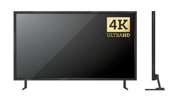4k-TV-Bildschirm isoliert auf weiß. vektor