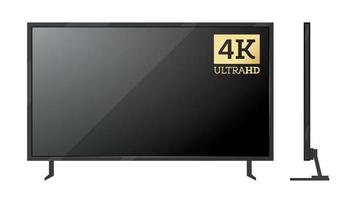 4k TV skärm isolerat på vit. vektor