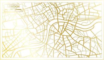 London England stad Karta i retro stil i gyllene Färg. vektor