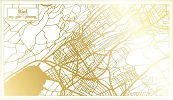 biel schweiz stad Karta i retro stil i gyllene Färg. översikt Karta. vektor